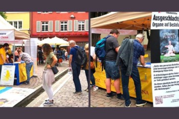 Германия. Практикующие Фалуньгун привлекают внимание общественности к преследованию в Китае
